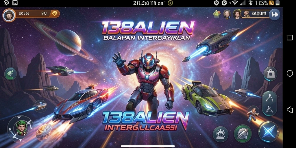 Gameplay balap luar angkasa yang seru dan menegangkan.