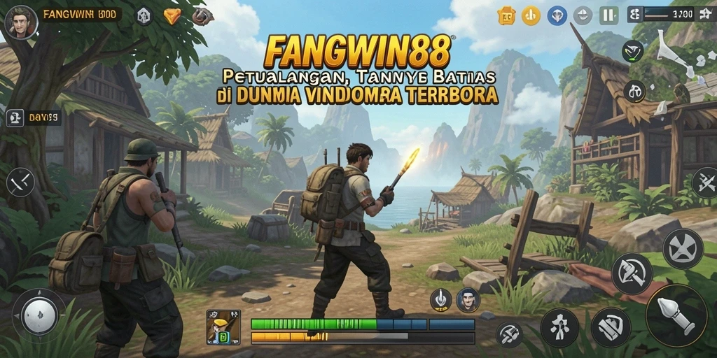 Screenshot menampilkan karakter dalam petualangan di dunia terbuka.