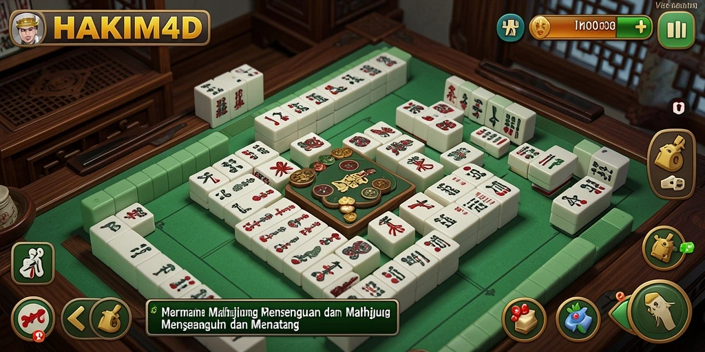 Tampilan gameplay HAKIM4D yang seru dan menantang Mahjong.