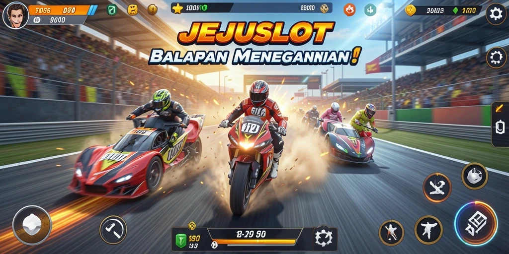 Gameplay Racing yang menegangkan dan seru di JEJUSLOT.