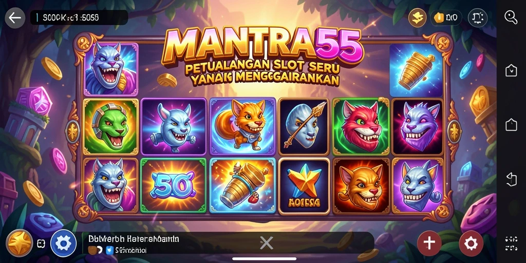 Tampilan gameplay menarik dari MANTRA55 yang penuh warna.