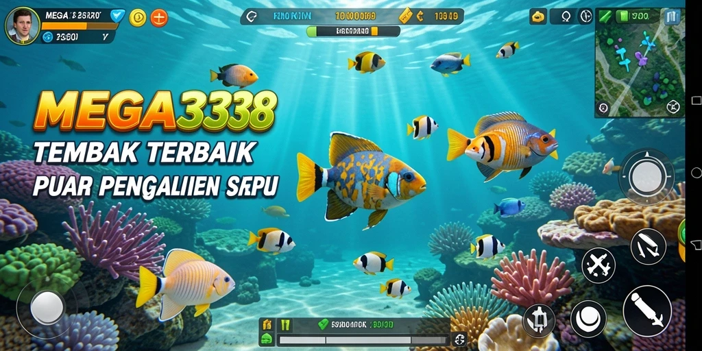 Tampilan gameplay seru dari MEGA338 saat menembak ikan.