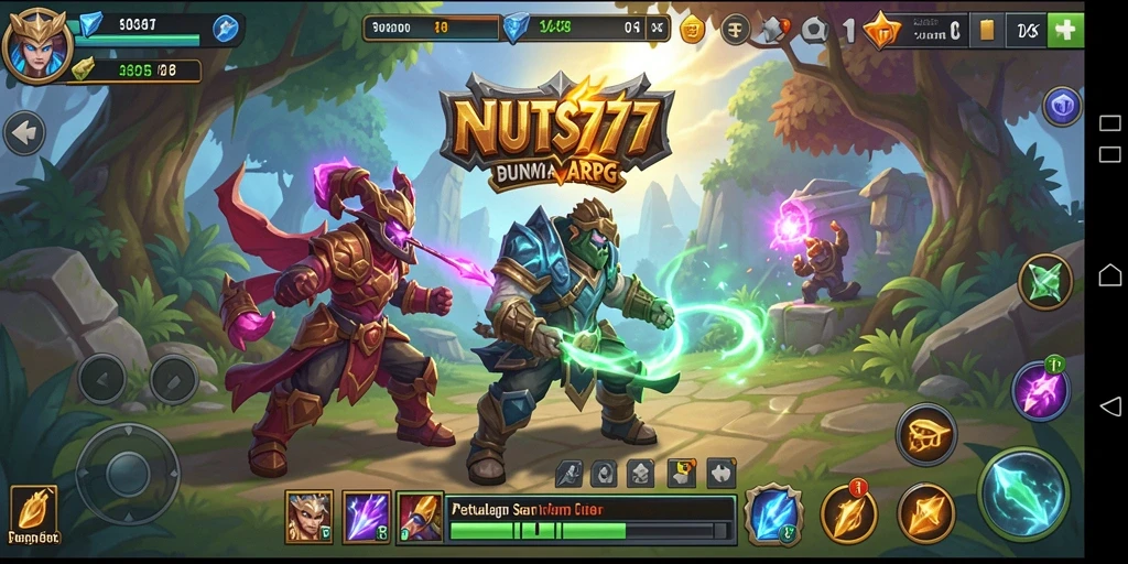 Screenshot gameplay NUTS777 menunjukkan pertempuran seru dan aksi yang mendebarkan.