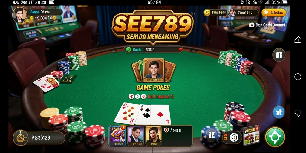 Tangkapan layar permainan Poker yang mendebarkan dan interaktif.