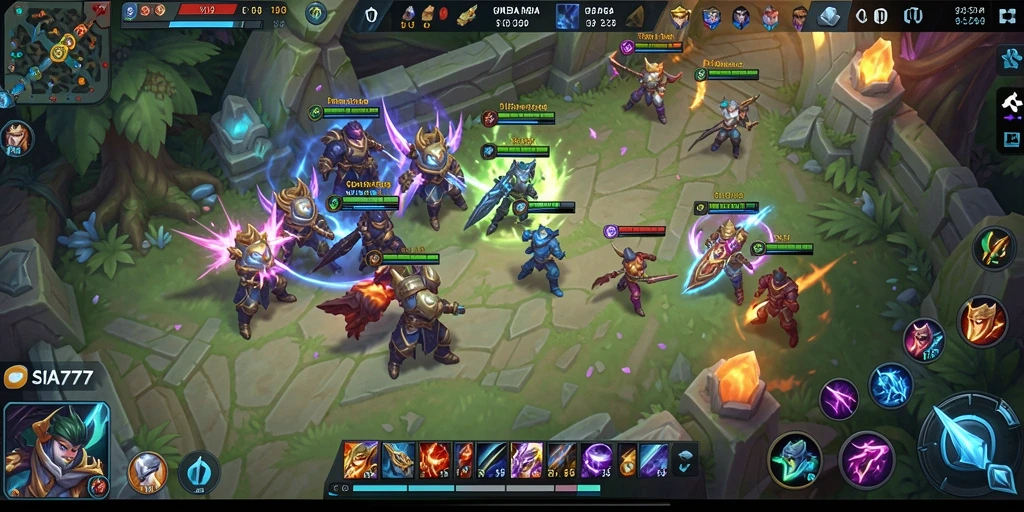 Gameplay seru SIA777 dengan aksi MOBA yang mendebarkan.