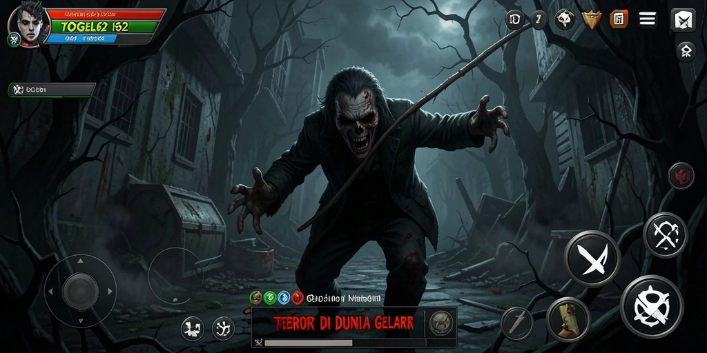 Tangkapan layar menampilkan suasana mencekam dalam game horor.